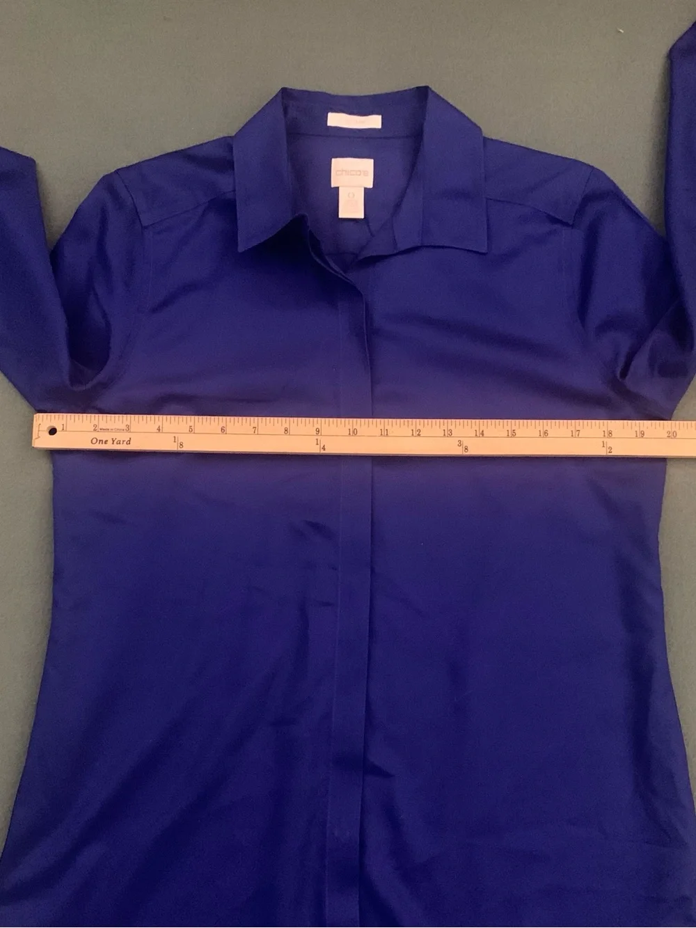 CHICO’S 100% Cotton Long Blue Top